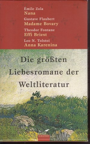 gebrauchtes Buch – Zola, Emile; Fontane – Die grössten Liebesromane - 4 Bände im Pappschuber - bestehend aus:  Émile Zola, Nana;  Theodore Fontane, Effi Briest;  Lev Nikolaevič Tolstoj, Anna Karenina; Gustave Flaubert, Madame Bovary