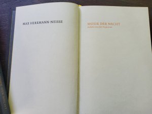 gebrauchtes Buch – Max Hermann-Neisse – Musik der Nacht. Gedichte eines fast Vergesenen