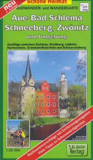 gebrauchtes Buch – Radwander- und Wanderkarte Aue - Bad Schlema, Schneeberg, Zwönitz und Umgebung - Ausflüge zwischen Zwickau, Stollberg, Lößnitz, Hartenstein, Grünhain-Beierfeld und Schwarzenberg. 1:35000