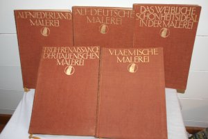 Die Kunst in Bildern - Konvolut von 5 Bänden: 1. Die Frührenaissance der italienischen Malerei; 2. Vlaemische Malerei; 3. Das weibliche Schönheitsideal […]