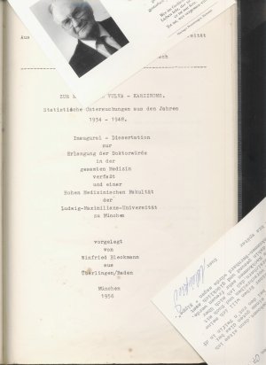 "Lebenslauf / Inaugural - Dissertation : "Zur Klinik des Vulva - Karzinoms" 1956