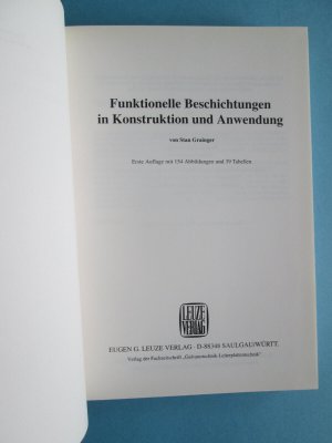 gebrauchtes Buch – Stan Grainger – Funktionelle Beschichtungen in Konstruktion und Anwendung 1994