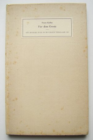 antiquarisches Buch – Franz Kafka – Vor dem Gesetz, Schocken Verlag, Berlin 1934