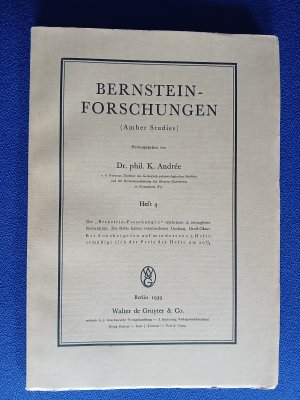 Bernstein-Forschungen (Amber Studies), Heft 4