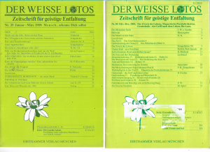 Der weiße Lotos - Zeitschrift für geistige Entfaltung ( Hefte Nr. 29 (1989) bis 65 67,69, 71-80, 84 (2002)