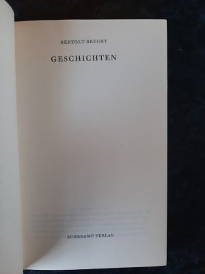 antiquarisches Buch – Bertolt Brecht – Geschichten