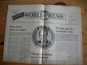 WORLD AND PRESS - Dezember 1975 - Wahl FORD for President USA - Englisch mit Vokabeln