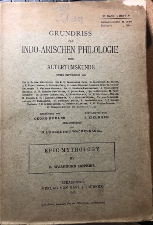 Grundriss der indo- arischen Philologie und Altertumskunde