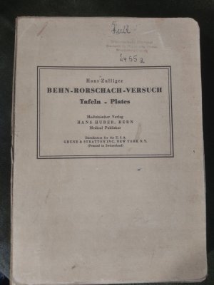 Bildtext: Behn-Rorschach-Versuch Tafeln-Plates von Hans Zulliger