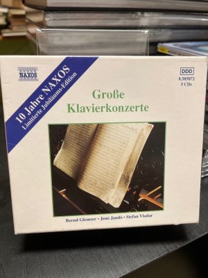 Große Klavierkonzerte. Mozart; Beethoven; Chopin; Liszt; Grieg; Schumann; Tschaikowsky. 5 CD Box.