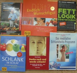 Kl. 5er Bücherpaket + 1 Audio CD über Diäten: 1. Die Montignac Methode 2. Endlich Wunschfigur 3. Fettlogik überwinden 4. Schlank im Schlaf 5. Denke nach […]