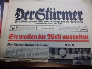 Der Stürmer 01. Juli 1943, Nr 27, Sie wollen die Welt ausrotten