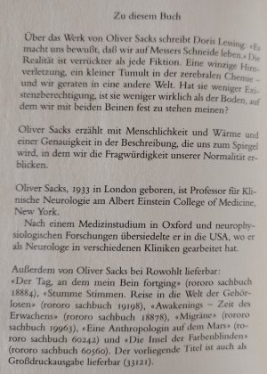 gebrauchtes Buch – Oliver Sacks – Der Mann, der seine Frau mit einem Hut verwechselte