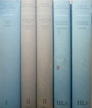 Herrlichkeit. Eine theologische Ästhetik. 5 Bände. Bd I.: Schau der Gestalt; Bd..II: Fächer der Stile. Teil I: Klerikale Stile; Bd..II: Laikale Stile; […]