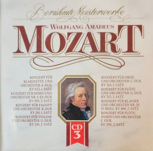 BERÜHMTE MEISTERWERKE   "  WOLFGANG AMADEUS MOZART  "  CD3