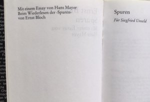 gebrauchtes Buch – Ernst Bloch – Spuren.  Mit einem Essay von Hans Mayer. Gustav Kiepenheuer Bücherei 95