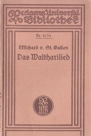gebrauchtes Buch – EKKEHARD V.ST – DAS WALTHARILIED