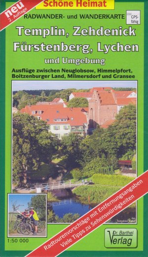 gebrauchtes Buch – Radwander- und Wanderkarte Fürstenberg, Lychen, Templin, Zehdenick und Umgebung - Ausflüge zwischen Neuglobsow, Himmelpfort, Boitzenburger Land, Milmersdorf und Gransee. Maßstab 1:50000