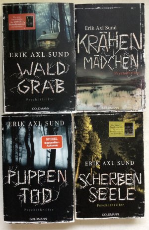 gebrauchtes Buch – Erik Axl Sund – Sammlung Konvolut BücherPaket - Puppentod - Krähenmädchen - Waldgrab - Scherbenseele