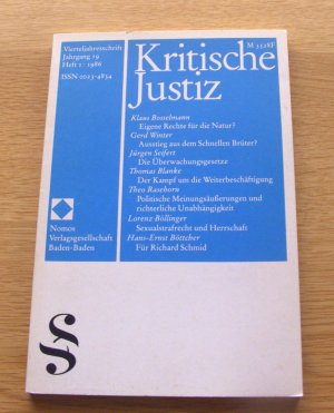 gebrauchtes Buch – Autorenkollektiv – Kritische Justiz Heft 1 1986