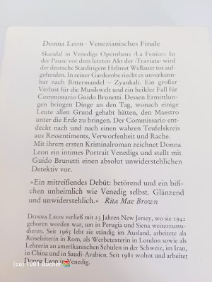 gebrauchtes Buch – Donna Leon – Venezianisches Finale ~ Commissario Brunettis erster Fall ~ Kriminalroman