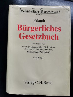 gebrauchtes Buch – Otto Palandt – Bürgerliches Gesetzbuch