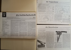 Die Tischlerfachschrift - 5/60 bis 3/63 = 558 S. ++ Sonderteil Der Treppenbauer = 394 S. ++ Sonderteil Der Bauschreiner = 492 S. == 3 Themenbücher mit […]