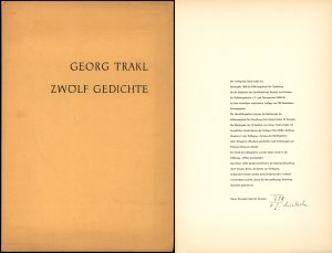 Zwölf Gedichte., Lithographien - Otto Georg Liebsch. [Signiertes, nummeriertes Exemplar.]