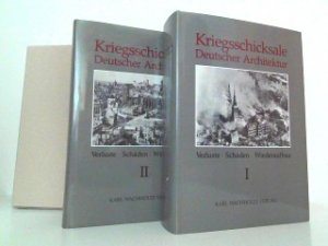 Konvolut von 2 Bänden! Kriegsschicksale deutscher Architektur. Verluste - Schäden - Wiederaufbau. Eine Dokumentation für das Gebiet der Bundesrepublik Deutschland. Band I - Nord. Band II - Süd.