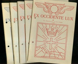 Ex Occidente Lux. Heft 1 bis 5, vollständig [Heft 1,2,3 Ein Ketzerbrevier in freien Folgen.[Heft 4,5 Ein Brevier in freien Folgen, jedes Heft nummeriert […]