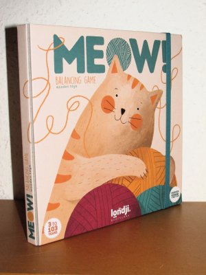 Londji - Meow! / Miau  Gleichgewichtsspiel - Holzspielzeug - Geschicklichkeitsspiel für Kids ab 3 - Material: Holz- und Pflanzenfarbstoffe