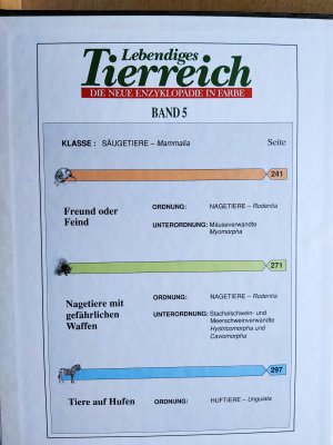 gebrauchtes Buch – Lebendiges Tierreich - Die neue Enzyklopädie in Farbe (Band 5) Thema:  Säugetiere