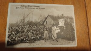 Katholische Feldmesse vor der Schlacht. Östlicher Kriegsschauplatz