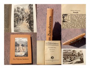 antiquarisches Buch – Norden, Heinrich  – Der Neffe des Zauberers. Eine Erzählung aus Kamerun. Mit den Vorworten Nordens zur dritten und vierten Auflage, illustrierten Schmuckinitialen und vier Farbbildern auf Tafeln bzw. Einband.