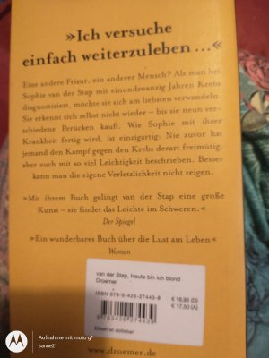 gebrauchtes Buch – Stap, Sophie van der – Heute bin ich blond