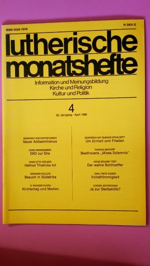 gebrauchtes Buch – LUTHERISCHE MONATSHEFTE.