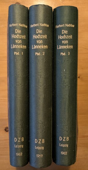 antiquarisches Buch – Herbert Nachbar – AUSGABE IN BRAILLE-,  BLINDEN- bzw. PUNKT-SCHRIFT: Die Hochzeit von Länneken - Roman - drei Bände