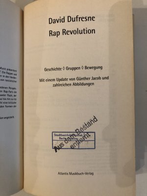 gebrauchtes Buch – David Dufresne – Rap Revolution