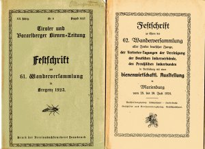 a) Festschrift 61. Wanderversammlung 1923 Bregenz Österreich b) Festschrift 62. Wanderversammlung 1924 Marienburg Westpreussen