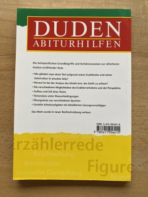 gebrauchtes Buch – Duden Abiturhilfen – Erzählende Prosatexte analysieren