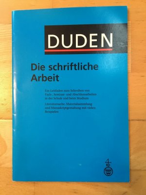 gebrauchtes Buch – Jürg Niederhauser – Duden - Die schriftliche Arbeit -