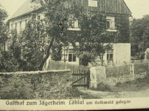 antiquarisches Buch – ANTIK ANSICHTSKARTE – Gasthof zum Jägerheim LÖBSAL Meissen Dießbar-Seuselitz