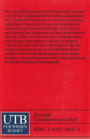 gebrauchtes Buch – Johannes Holthusen – Russische Literatur im 20. Jahrhundert