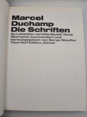 Marcel Duchamp. Die Schriften. Zu Lebzeiten veröffentlichte Texte. Übersetzt, kommentiert und herausgegeben von Serge Stauffer.