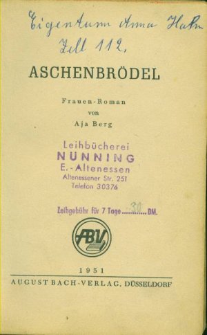 antiquarisches Buch – Aja Berg – Aschenbrödel