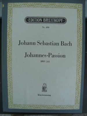 gebrauchtes Buch – Salomon Jadassohn – gebundener Klavierauszug Johannes-Passion von J. S. Bach