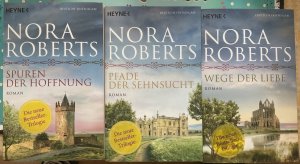 gebrauchtes Buch – Nora Roberts – Spuren der Hoffnung + Pfade der Sehnsucht+ Wege der Liebe Konvolut 3 Romane