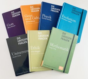 7 x Bücher Die großen Fragen Gott, Geist und Gehirn, Physik, Evolution, Universum, Ethik, Mathematik