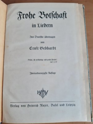 gebrauchtes Buch – Ernst Gebhardt – Frohe Botschaft in Liedern