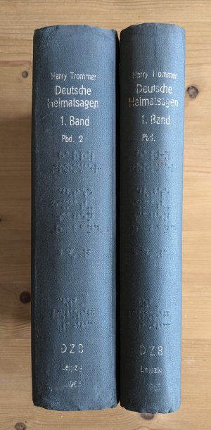 antiquarisches Buch – Harry Trommer – AUSGABE IN BRAILLE-,  BLINDEN- bzw. PUNKT-SCHRIFT: Deutsche Heimatsagen - Band 1 in zwei Teilbänden